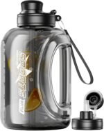 Large Water Bottle with Measurements, 95 OZ/ 2.8 L Gym Water Bottle with Straw, Gallon Water Jug Bottle with Handle & Portable Strap for Gym, Outdoor Sports - Image 2