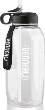 Large Water Bottle with Straw VENNERLI Portable Sports Water Bottles with Handle 2.2L Big Plastic Water Jugs BPA-Free Durable Half Gallon Water Bottle with Straw for Adults Hiking Walking Camping - Image 2