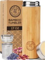 LeafLife Premium Bamboo Tea Bottle for Loose Tea - Tea Infuser Bottle - Tea Gifts - Insulated Water Bottle/Coffee Tumbler/Tea - Tea Gift Set, Tea Accessories - Tea Tumbler 17oz - Image 2