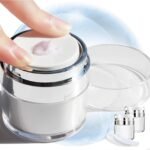 Leak-Proof DIY Travel Airless Pump Jar, 15/30/50ml Refillable Vacuum Bottle Dispenser for Creams/Lotions, Portable Cosmetic Container with Push Down Pump Dispenser (White, 50ml+50ml) - Image 2