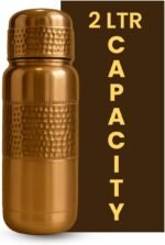 Leathervine 100% Pure Copper Water Bottle for Drinking 64 oz with Lid| Leak Proof Ayurvedic Vessel to Support Digestion, Immunity | Lightweight, Eco-Friendly, Travel Use, Best Gift for Wellness Lovers - Image 2