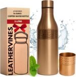 Leathervine 100% Pure Copper Water Bottle for Drinking 76 oz with Lid| Leak Proof Ayurvedic Vessel to Support Digestion, Immunity | Lightweight, Eco-Friendly, Travel Use, Best Gift for Wellness Lovers - Image 2