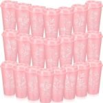 LemonRoad 22 Pcs Christmas Thank You Cup Tumblers with Lids Thanksgiving Employee Appreciation Gifts 16 oz Reusable Inspirational Plastic Travel Mug for Teacher Team Coworker Nurse(Pink) - Image 2