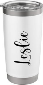 Leslie Personalized Name Travel Mug Stainless Steel Insulated Tumbler - Image 2