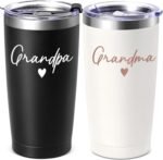 Lifecapido Grandparents Gifts, 20oz Grandma and Grandpa Stainless Steel Travel Tumbler Set, Grandma Grandpa Grandparents Christmas Gifts for Grandparents - Image 2