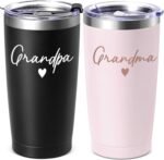 Lifecapido Grandparents Gifts, Grandma and Grandpa 20oz Stainless Steel Travel Tumbler Set, Birthday Gift Grandma Grandpa Grandparents Christmas Gifts for Grandparents - Image 2