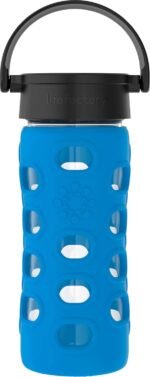 Lifefactory 12-Ounce BPA-Free Glass Water Bottle with Classic Cap and Protective Silicone Sleeve, Cobalt Blue - Image 2