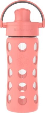 Lifefactory 12-Ounce Glass Water Bottle with Active Flip Cap and Protective Silicone Sleeve, Cantaloupe, 12oz - Image 2
