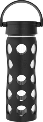 Lifefactory 16-Ounce BPA-Free Glass Water Bottle with Classic Cap and Protective Silicone Sleeve, Onyx - Image 2