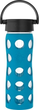 Lifefactory 16-Ounce BPA-Free Glass Water Bottle with Classic Cap and Protective Silicone Sleeve, Teal Lake - Image 2