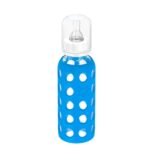 Lifefactory 9-Ounce BPA-Free Glass Baby Bottle with Protective Silicone Sleeve and Stage 2 Nipple, Cobalt Blue - Image 2
