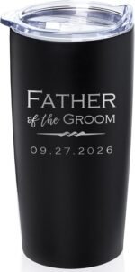 Lifetime Creations Engraved Personalized Father of the Groom Tumbler (Matte Black) 20 oz - Stainless Steel Coffee Travel Mug, Father of the Groom Gift - Image 2