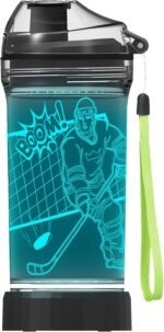 Lightzz Kids Water Bottle with 3D Glowing Hockey LED Light - 14 OZ Tritan BPA Free - Creative Ideal Travel Cup Gift for School Kid Boy Child Holiday Camping - Image 2