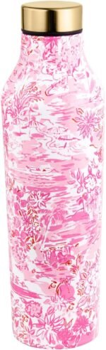 Lilly Pulitzer Stainless Steel Water Bottle, 18 Oz Metal Water Bottle, Pink Double Wall Insulated Tumbler with Lid, Seaside Scene - Image 2