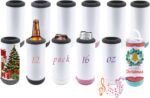 Lilsofee 12 Pack 16 oz Sublimation Music Bluetooth Speaker Blank Tumblers Stainless Steels Insulated 4 in 1 Can Cooler Beer Holder with Lid and Straw Metal Slim Coozies for Drinks Bulk - Image 2