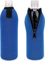 Linkidea Disposable Water Bottle Sleeve Compatible with Smartwater 16.9/20Fl Oz, Evian 16.9Fl Oz, Insulated Neoprene Plastic Bottled Water Cover with Lockable Zipper (2 Pack/Blue) - Image 2