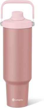 Luxgola 50 oz Insulated Tumbler, Double Wall Vacuum Stainless Steel Cup with Handle and Spout Lid, For Cold/Hot Drinks, Coffee Travel Mug for Car Holder/Home/Office/Party/Camping (Brown-1 Pack) - Image 2