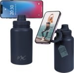 M2C® Magnetic Insulated Water Bottle 24oz (Dark Blue) – Compatible with MagSafe Magnetic Tumbler, Gym Water Bottle with Tripod Mount, Cell Phone Holder - Image 2