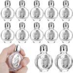 MAQUITA 12 Pcs Glass Holy Water Bottles 0.5 Fl oz Embossed Glass Travel Empty Bottles Girls Little Bottle Church Decorations for Home Wedding, Portable Party Favors (Silver,Divine Mercy) - Image 2