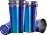 MEWAY 12 Pack 24oz Stainless Steel Pint Cup,Healthy Unbreakable and Stackable,Metal Drinking Glasses，Beer Glasses（Rainbow） - Image 2
