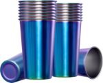 MEWAY 16 Pack 24oz Stainless Steel Pint Cup,Healthy Unbreakable and Stackable,Metal Drinking Glasses，Beer Glasses（Rainbow） - Image 2