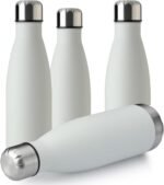 MEWAY 17oz Sport Water Bottle 4 Pack Vacuum Insulated Stainless Steel Leak-Proof Double Wall Cola Shape Water Bottle,Keep Drinks Hot & Cold(White,4 Pack) - Image 2