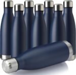 MEWAY 17oz Sport Water Bottle 8 Pack Vacuum Insulated Stainless Steel Leak-Proof Double Wall Cola Shape Water Bottle,Keep Drinks Hot & Cold (Navy,8 Pack) - Image 2