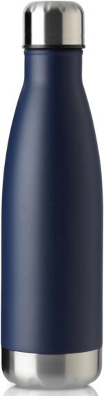MEWAY 17oz Sport Water Bottle Vacuum Insulated Stainless Steel Leak-Proof Double Wall Cola Shape Water Bottle,Keep Drinks Hot & Cold(Navy,1 Pack) - Image 2