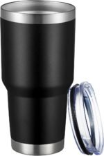 MEWAY 30oz Tumbler Double Wall Vacuum Insulated Travel Mug, Stainless Steel Tumbler with Lid, Durable Powder Coated Insulated Coffee Cup for Cold & Hot Drinks (Black,1 PACK) - Image 2