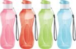 MILTON Water Bottle Kids Reusable Leakproof 17 Oz 4-Pack Plastic Wide Mouth Large Big Drink Bottle BPA & Leak Free with Handle Strap Carrier for Cycling Camping Hiking Gym Yoga - Image 2
