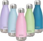 MIRA 12 oz Insulated Water Bottle - Slim Stainless Steel Cola Shape Thermo - Double Wall Hot & Cold Flask (24Hr Cold/12Hr Hot) - Rose Pink - Image 2