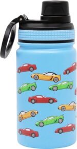 MIRA 12 oz Stainless Steel Kids Water Bottle - Metal Thermo Flask Keeps Cold for 24 Hours, Hot for 12 Hours - Double Wall Vacuum Insulated - Leak Proof BPA-Free Lid - Racecars - Image 2