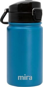 MIRA 12 oz Water Bottle with Spout Lid – Small Portable Vacuum Insulated Stainless Steel Thermo Flask for Travel, Hiking, Gym - Denim - Image 2