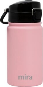 MIRA 12 oz Water Bottle with Spout Lid – Small Portable Vacuum Insulated Stainless Steel Thermo Flask for Travel, Hiking, Gym - Rose Pink - Image 2