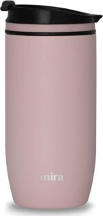 MIRA 16 oz Travel Coffee Mug - Insulated Stainless Steel Tumbler with Screw Lid - Taffy Pink - Image 2