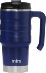 MIRA 20 oz Insulated Travel Mug - Stainless Steel Coffee Cup with Spill-Proof Flip Lid & Handle - Hot/Cold Car Tumbler - Marine - Image 2