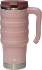 MIRA 24 oz Insulated Travel Mug - Stainless Steel Coffee Cup with Spill-Proof Flip Lid & Handle - Hot/Cold Car Tumbler - Punch - Image 2