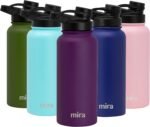 MIRA 32 oz Insulated Sports Bottle - Stainless Steel Temperature Control Thermo - Easy-Drink Spout (24Hr Cold/12Hr Hot) - Iris - Image 2