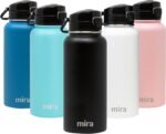 MIRA 32 oz Insulated Water Bottle - Stainless Steel Thermo with One-Touch Quick-Open Spout - Double Wall Hot & Cold (24Hr Cold/12Hr Hot) - Black - Image 2