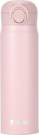 MUCR 17 oz / 500 ml Insulated Water Bottle, Stainless Steel Thermo Coffee Travel Mug, Thermal Cup with Snap Flip Lid, BPA Free for Hot and Cold Drinking, Pink - Image 2