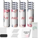 MURRICON 16 Pack Sublimation Tumblers 20 oz Skinny,Stainless Steel Insulated Blanks Tumbler with Lid,Straw,Sublimation Paper,Individually Boxed,Shrink Wrap and Rubber Bottom - Image 2