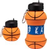 Maccabi Art Clip-On Collapsible BPA-Free Silicone Basketball Water Bottle for Kids, 18 Oz. Size - Image 2