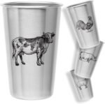 Magic Pine Kid-proof Cups (Farm Animal designs) - Set of 4 Stainless Steel Cups (16oz) - Image 2