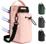 Magnetic Fitness water Bottle Bag, Safety Lockable Zipper Buckle, Convenient For Travel And Adjustable Belt, Large-Capacity Fitness Water Cup Sleeve, Portable Crossbody Bag (PINK) - Image 2