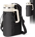 Magnetic Gym Bag, 5 Built-in Strong Magnets Gym Water Bottle Carrier Bag with Pockets & Shoulder Strap Compatible with Owala Hydro Flask Stanley, Fits 14-40oz Bottles - Image 2