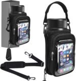 Magnetic Gym Bag for Men, Magnetic Water Bottle Bag with Towel Hook, Phone View Window, Detachable Shoulder Strap, Holds 40oz Bottle, Small Crossbody Gym Bag Black, Gym Gift - Image 2