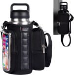 Magnetic Gym Bags for Men & Women with Adjustable Strap,Magnetic Bag Water Bottle Holder for Travel, Work,Sports,Water Bottle Sling Bag with Pocket (Black) - Image 2