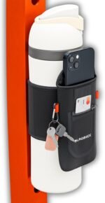 Magnetic Water Bottle Sleeve Bag and Large Pocket Phone Holder for Gym - Black Pouch with 4 Magnets - Attach it to Any Gym Equipment & Golf Carts - Magnetic Bag Mount for Phones - Gym Essentials - Image 2