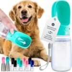 MalsiPree Portable Dog Water Bottle - 19 Oz, Blue - Leak-Proof Water Bowl Dispenser with Lock for Hiking, Travel & On-The-Go - Image 2