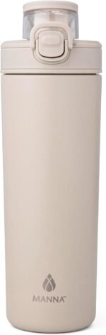 Manna Dynamo Stainless Steel Insulated Bottle with Push-open Locking Lid and Sipping Spout - 24 Oz - Smoked Oyster - Image 2